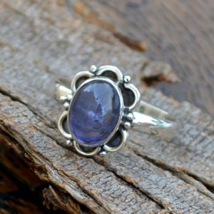 Shop Iolite Rings! Natural Iolite Gemstone Ring -Bezel Set Designer Ring -Birthday Gift -Iolite Cabochon Ring-925 Sterling Silver Ring- Yellow Gold Iolite Ring | Natural genuine Iolite rings, simple unique handcrafted gemstone rings. #rings #jewelry #shopping #gift #handmade #fashion #style #affiliate #ad