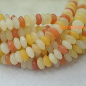Shop Jade Rondelle Beads! 15.5" 8x4mm Natural old yellow jade rondelle beads, Natural old yellow jade disc beads, old yellow jade roundel beads 8x4mm | Natural genuine rondelle Jade beads for beading and jewelry making.  #jewelry #beads #beadedjewelry #diyjewelry #jewelrymaking #beadstore #beading #affiliate #ad