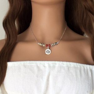 Shop Jasper Necklaces! Lotus necklace, Buddha, Om, red, gemstone | Natural genuine Jasper necklaces. Buy crystal jewelry, handmade handcrafted artisan jewelry for women.  Unique handmade gift ideas. #jewelry #beadednecklaces #beadedjewelry #gift #shopping #handmadejewelry #fashion #style #product #necklaces #affiliate #ad