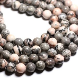Fil 39cm – Perles de Pierre – Jaspe Grise et Rose Boules 12mm | Natural genuine beads Array beads for beading and jewelry making.  #jewelry #beads #beadedjewelry #diyjewelry #jewelrymaking #beadstore #beading #affiliate #ad