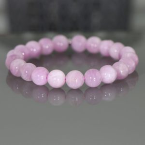 Kunzite Bracelet, pink Kunzite Beads Stretch Bracelet, Pink Kunzite Crystal Bracelet, Aaa Kunzite Bracelet, Emotional Healing Jewelry, Gift | Natural genuine Array jewelry. Buy crystal jewelry, handmade handcrafted artisan jewelry for women.  Unique handmade gift ideas. #jewelry #beadedjewelry #beadedjewelry #gift #shopping #handmadejewelry #fashion #style #product #jewelry #affiliate #ad