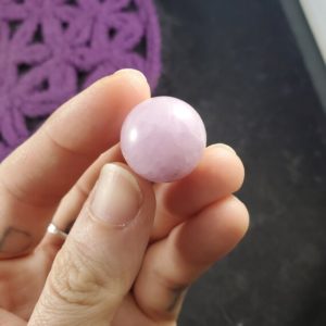 Shop Kunzite Stones & Crystals! SALE Kunzite Sphere 18mm Mini Crystal Ball Stone Polished Marble Purple Lavender Shimmer Natural High Quality | Natural genuine stones & crystals in various shapes & sizes. Buy raw cut, tumbled, or polished gemstones for making jewelry or crystal healing energy vibration raising reiki stones. #crystals #gemstones #crystalhealing #crystalsandgemstones #energyhealing #affiliate #ad