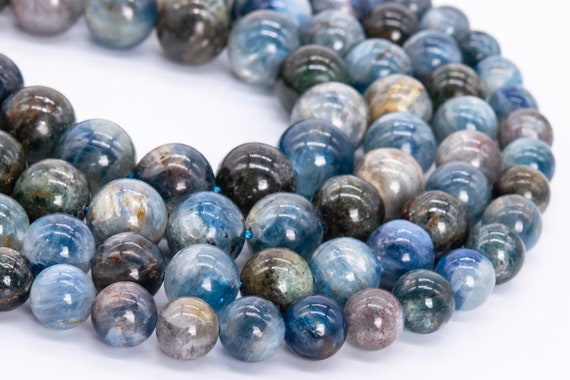 Genuine Natural Deep Green Blue Kyanite Loose Beads Round Shape 9mm 10mm 11mm 12mm