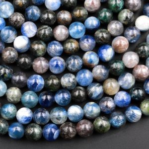 Natural Multicolor Blue Green Mauve Kyanite 6mm 8mm 10mm Round Beads 15.5" Strand | Natural genuine round Kyanite beads for beading and jewelry making.  #jewelry #beads #beadedjewelry #diyjewelry #jewelrymaking #beadstore #beading #affiliate #ad