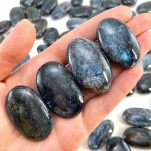 Shop Kyanite Stones & Crystals! Blue Kyanite Palm stone, kyanite palmstone, pocket stone, worry stone, blue kyanite, kyanite crystal | Natural genuine stones & crystals in various shapes & sizes. Buy raw cut, tumbled, or polished gemstones for making jewelry or crystal healing energy vibration raising reiki stones. #crystals #gemstones #crystalhealing #crystalsandgemstones #energyhealing #affiliate #ad