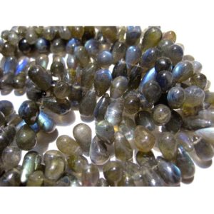 Shop Labradorite Bead Shapes! 7x12mm Labradorite Plain DropBeads, Blue Fire Gem Stone Beads, labradorite Plain Pear Beads For Jewelry (25 Pcs To 50Pcs Options) | Natural genuine other-shape Labradorite beads for beading and jewelry making.  #jewelry #beads #beadedjewelry #diyjewelry #jewelrymaking #beadstore #beading #affiliate #ad