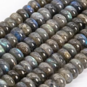 Shop Labradorite Rondelle Beads! Genuine Natural Gray Labradorite Loose Beads Madagascar Grade AA Rondelle Shape 9x5MM | Natural genuine rondelle Labradorite beads for beading and jewelry making.  #jewelry #beads #beadedjewelry #diyjewelry #jewelrymaking #beadstore #beading #affiliate #ad