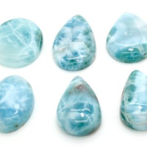 Shop Larimar Chip & Nugget Beads! Natural Dominican Larimar Cabochon – Chips Rock Smooth Stone Gemstone Round Pear Tear Oval Beads for Ring Necklace Pendant Jewelry – PGL109 | Natural genuine chip Larimar beads for beading and jewelry making.  #jewelry #beads #beadedjewelry #diyjewelry #jewelrymaking #beadstore #beading #affiliate #ad