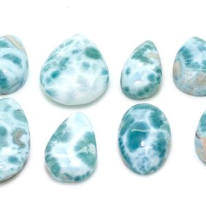 Shop Larimar Chip & Nugget Beads! Natural Dominican Larimar Cabochon – Chips Rock Smooth Stone Gemstone Pear Tear Shape Beads for Ring Necklace Pendant Jewelry – PGL89 | Natural genuine chip Larimar beads for beading and jewelry making.  #jewelry #beads #beadedjewelry #diyjewelry #jewelrymaking #beadstore #beading #affiliate #ad