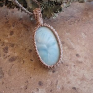 Blue Larimar pendant necklace | Natural genuine Larimar pendants. Buy crystal jewelry, handmade handcrafted artisan jewelry for women.  Unique handmade gift ideas. #jewelry #beadedpendants #beadedjewelry #gift #shopping #handmadejewelry #fashion #style #product #pendants #affiliate #ad