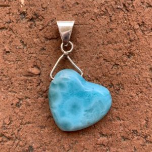 Shop Larimar Pendants! LARIMAR Pendant – Heart Shaped – With Silver – Natural Genuine Crystal – Healing Stone – Jewelry Gift – From Dominican Republic – 8g | Natural genuine Larimar pendants. Buy crystal jewelry, handmade handcrafted artisan jewelry for women.  Unique handmade gift ideas. #jewelry #beadedpendants #beadedjewelry #gift #shopping #handmadejewelry #fashion #style #product #pendants #affiliate #ad