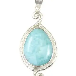 Shop Larimar Pendants! Natural Larimar Necklace Pendant smooth Sterling Silver Teardrop Bezel Set Cabochon Simple Design Baby Blue Large Simple classic design | Natural genuine Larimar pendants. Buy crystal jewelry, handmade handcrafted artisan jewelry for women.  Unique handmade gift ideas. #jewelry #beadedpendants #beadedjewelry #gift #shopping #handmadejewelry #fashion #style #product #pendants #affiliate #ad