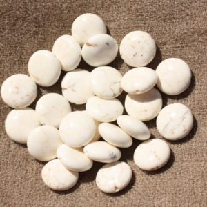 Shop Magnesite Beads! Fil 39cm 36pc env – Perles de Pierre – Magnésite blanche Palets 10mm | Natural genuine other-shape Magnesite beads for beading and jewelry making.  #jewelry #beads #beadedjewelry #diyjewelry #jewelrymaking #beadstore #beading #affiliate #ad