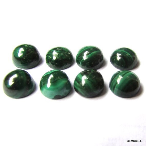 10 Pieces 6mm Malachite Cabochon Round Loose Gemstone, Green Malachite Round Cabochon Gemstone Aaa Quality Have Lots Of Gorgeous Gemstone