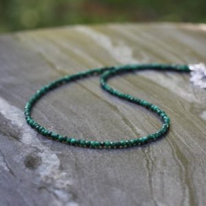 Shop Malachite Necklaces! Malachite necklace, Ultra dainty Malachite necklace, dainty beaded necklace, malachite choker, beaded necklace, beaded choker | Natural genuine Malachite necklaces. Buy crystal jewelry, handmade handcrafted artisan jewelry for women.  Unique handmade gift ideas. #jewelry #beadednecklaces #beadedjewelry #gift #shopping #handmadejewelry #fashion #style #product #necklaces #affiliate #ad