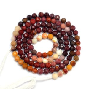 Shop Mookaite Jasper Faceted Beads! Natural AAA+ Mookaite Gemstone 3mm Micro Faceted Beads | Mookaite Semi Precious Gemstone Loose Round Beads for Jewelry Making | 13" Strand | Natural genuine faceted Mookaite Jasper beads for beading and jewelry making.  #jewelry #beads #beadedjewelry #diyjewelry #jewelrymaking #beadstore #beading #affiliate #ad