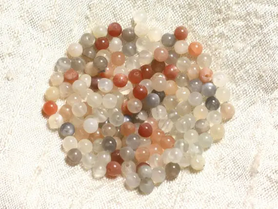 10pc - Perles De Pierre - Pierre De Lune Multicolore Boules 3mm   4558550004338