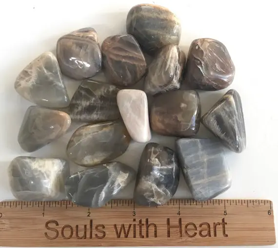 Black Moonstone Healing Stone, Healing Crystal, Spiritual Stone, Meditation, Tumbled Stone, Chakra Stone