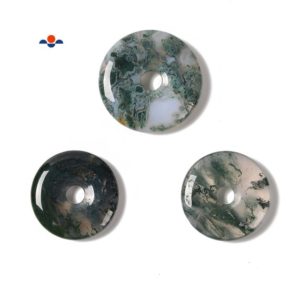 Natural Moss Agate Donut Circle Pendant Size 30mm 35mm 40mm Sold Per Piece | Natural genuine Moss Agate pendants. Buy crystal jewelry, handmade handcrafted artisan jewelry for women.  Unique handmade gift ideas. #jewelry #beadedpendants #beadedjewelry #gift #shopping #handmadejewelry #fashion #style #product #pendants #affiliate #ad