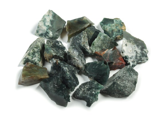 Moss Agate Raw Stone - Rough Moss Agate Stones - Gemstones For Crystal Healing – Ra1020