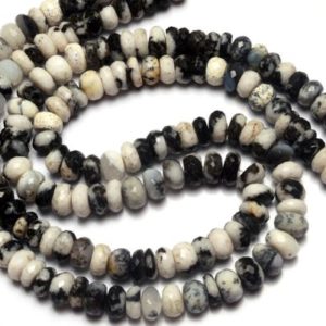 Shop Dendritic Agate Beads! Natural Gemstone Dendritic Agate 10MM Approx. Faceted Rondelle Beads 17.5 Inch Full Strand Fine Quality Beads Necklace | Natural genuine rondelle Dendritic Agate beads for beading and jewelry making.  #jewelry #beads #beadedjewelry #diyjewelry #jewelrymaking #beadstore #beading #affiliate #ad