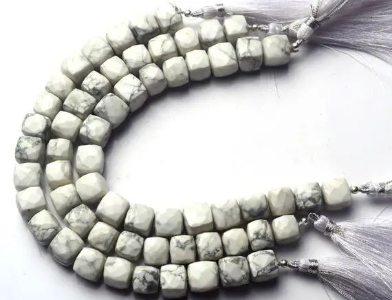 Natural Gemstone Dendritic Agate Faceted 10mm Cube Shape Beads Strand 8.5 Inch Full Strand Super Fine Quality Beads