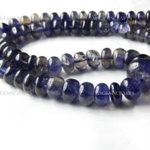 Shop Iolite Rondelle Beads! Natural Iolite Rondelle Beads, Plain Iolite Rondelle Beads, Iolite Rondelle Shape Gemstone 7 To 11 mm Strand 16 Inches | Natural genuine rondelle Iolite beads for beading and jewelry making.  #jewelry #beads #beadedjewelry #diyjewelry #jewelrymaking #beadstore #beading #affiliate #ad