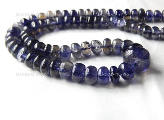 Natural Iolite Rondelle Beads, Plain Iolite Rondelle Beads, Iolite Rondelle Shape Gemstone 7 To 11 Mm Strand 16 Inches