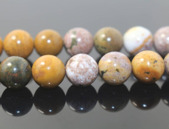 Natural Ocean Jasper Round Beads,ocean Jasper Beads,4mm 6mm 8mm 10mm 12mm Natural Smooth Beads,one Strand 15",gemstone Beads,ocean Beads