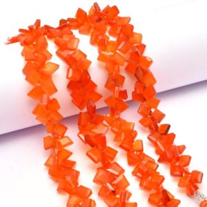 Shop Onyx Chip & Nugget Beads! AAA+ Red Onyx Faceted Nugget Beads | Natural Red Onyx Semi Precious Gemstone Step Cut Fancy Tumbled Side Drill Beads | 8inch Strand | Natural genuine chip Onyx beads for beading and jewelry making.  #jewelry #beads #beadedjewelry #diyjewelry #jewelrymaking #beadstore #beading #affiliate #ad