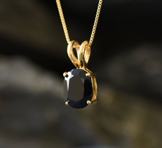 Gold Onyx Pendant, Natural Onyx, Black Pendant, Gold Plated Pendant, 3 Carat Necklace, Oval Pendant, Unique Pendant, Gold Vermeil Necklace