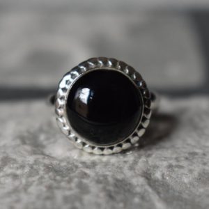 Shop Onyx Rings! 925 silver natural black onyx ring-black onyx ring-onyx ring-natural onyx ring-small onyx ring-handmade ring-ring for women-design ring | Natural genuine Onyx rings, simple unique handcrafted gemstone rings. #rings #jewelry #shopping #gift #handmade #fashion #style #affiliate #ad