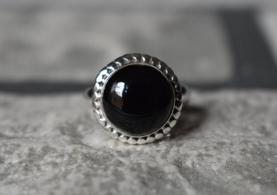 925 Silver Natural Black Onyx Ring-black Onyx Ring-onyx Ring-natural Onyx Ring-small Onyx Ring-handmade Ring-ring For Women-design Ring