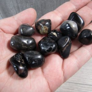 Shop Tumbled Onyx Crystals & Pocket Stones! Black Onyx 0.75 inch + Tumbled Stone T500 | Natural genuine stones & crystals in various shapes & sizes. Buy raw cut, tumbled, or polished gemstones for making jewelry or crystal healing energy vibration raising reiki stones. #crystals #gemstones #crystalhealing #crystalsandgemstones #energyhealing #affiliate #ad