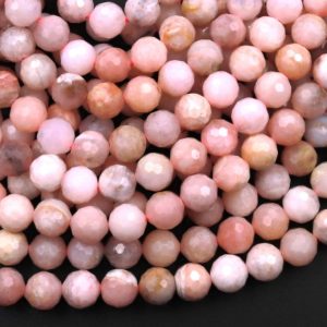 Shop Opal Beads! Faceted Natural Peruvian Pink Opal 4mm 6mm 8mm 10mm Round Beads15.5" Strand | Natural genuine beads Opal beads for beading and jewelry making.  #jewelry #beads #beadedjewelry #diyjewelry #jewelrymaking #beadstore #beading #affiliate #ad