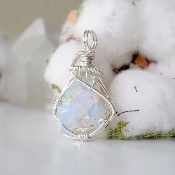 Genuine Opal Necklace, Raw Opal Necklace, 14th Anniversary, Anniversary Gift For Wife