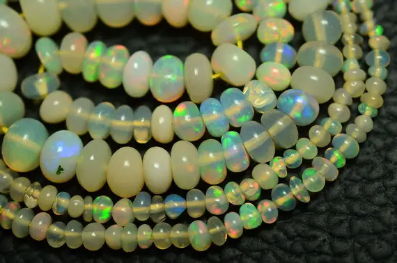 16 Inches Natural Ethiopian Opal Rondelle 1.5mm To 6.5mm Smooth Rondelles Gemstone Beads Aaa Opal Beads Semi Precious Rondelles No2211