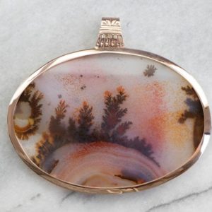 Shop Dendritic Agate Jewelry! Oversized Dendritic Agate Pendant, Rose Gold Dendritic Agate Pendant, Large Agate Pendant, Statement Jewelry, Cabochon Pendant EFM754N1 | Natural genuine Dendritic Agate jewelry. Buy crystal jewelry, handmade handcrafted artisan jewelry for women.  Unique handmade gift ideas. #jewelry #beadedjewelry #beadedjewelry #gift #shopping #handmadejewelry #fashion #style #product #jewelry #affiliate #ad