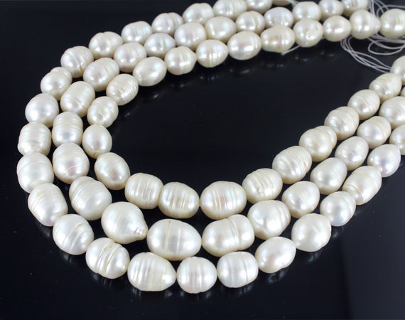 9-10mm Lustrous White Baroque Ring Pearl Beads, Genuine Freshwater Potato Pearls, Loose Pearl For Necklace Earrings, Wholesale Pearls---np29