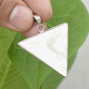 Shop Pearl Pendants! Fresh Water Pearl Pendant, Sterling Silver Pendant, 33mm Triangle Pendant,Bezel Pendant,Gemstone Pendant, Silver Jewelry Pendant,Gift Ideas | Natural genuine Pearl pendants. Buy crystal jewelry, handmade handcrafted artisan jewelry for women.  Unique handmade gift ideas. #jewelry #beadedpendants #beadedjewelry #gift #shopping #handmadejewelry #fashion #style #product #pendants #affiliate #ad