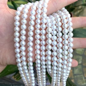 Shop Pearl Round Beads! AAAA 7~8mm Polish White Round Pearl Beads,Wedding Pearl,Natural Round Freshwater Pearl Beads,Loose Pearl Beads,Seed Pearl Strand Beads, | Natural genuine round Pearl beads for beading and jewelry making.  #jewelry #beads #beadedjewelry #diyjewelry #jewelrymaking #beadstore #beading #affiliate #ad