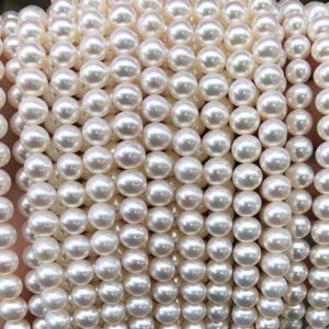 Shop Pearl Round Beads! Natural AAAAAAA White Freshwater Pearls Smooth and round Beads,Natural pearls Beads,one strand 15" | Natural genuine round Pearl beads for beading and jewelry making.  #jewelry #beads #beadedjewelry #diyjewelry #jewelrymaking #beadstore #beading #affiliate #ad