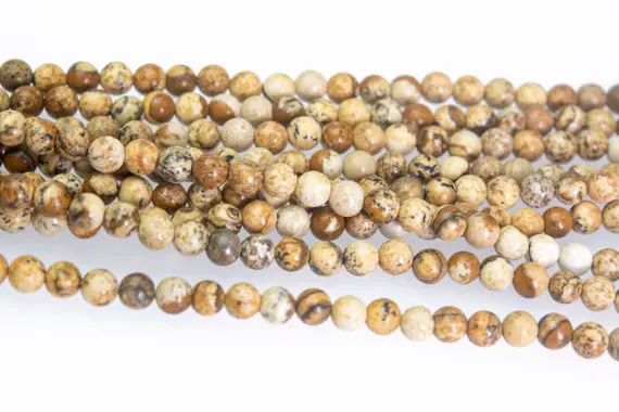 Natural Picture Jasper Small Beads - Smooth Round Tiny Beads - 2mm Jasper Beads - 3mm Round Stone Beads - 15inch