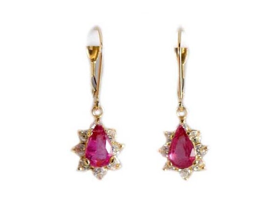 Tourmaline Earrings, Last Empress Of China Gemstone, Ancient China Tz'u Hsi, Pink Tourmaline Dangles, Antique Gemstone, 14kt Gold #52574