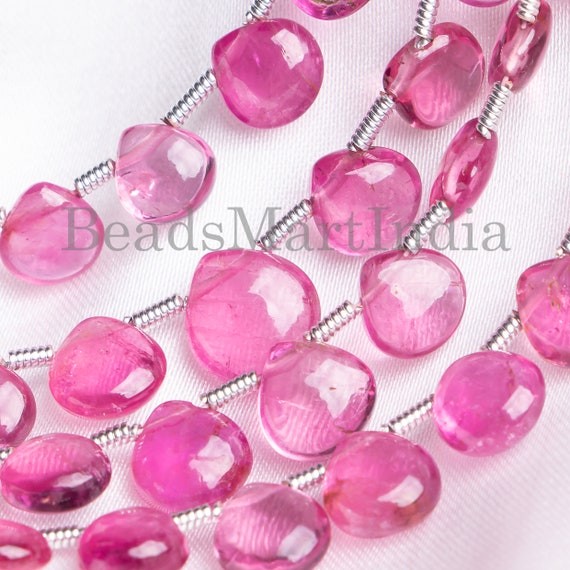 Top Quality Pink Tourmaline Beads, 4.5-7mm Tourmaline Heart Shape Beads, Pink Tourmaline Smooth Beads, Tourmaline Gemstone Beads,tourmaline