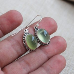 Shop Prehnite Earrings! Prehnite Earrings, Sterling Silver Jewelry, Gemstone Dangleres, Stone of prophecy, Lucky Gemstone, Ready to ship, Christmas gift ideas for h | Natural genuine Prehnite earrings. Buy crystal jewelry, handmade handcrafted artisan jewelry for women.  Unique handmade gift ideas. #jewelry #beadedearrings #beadedjewelry #gift #shopping #handmadejewelry #fashion #style #product #earrings #affiliate #ad