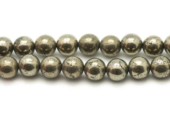 5pc - Perles De Pierre - Pyrite Dorée Boules 8mm   4558550027146