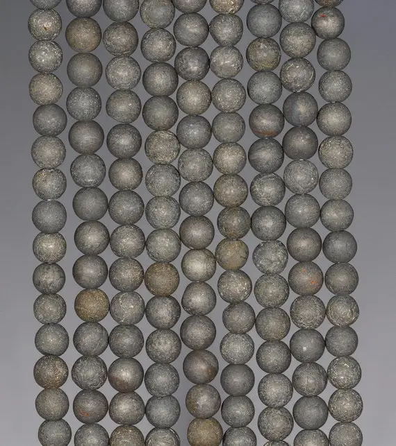 4mm Matte Pyrite Gemstones Round 4mm Loose Beads 15.5 Inch Full Strand (80000578-279)