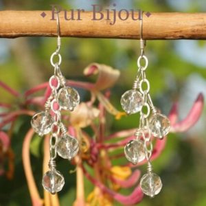 Shop Quartz Crystal Earrings! Earrings 925 Silver – Semi precious – rock crystal faceted stones | Natural genuine Quartz earrings. Buy crystal jewelry, handmade handcrafted artisan jewelry for women.  Unique handmade gift ideas. #jewelry #beadedearrings #beadedjewelry #gift #shopping #handmadejewelry #fashion #style #product #earrings #affiliate #ad