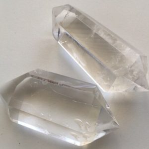 Shop Quartz Points & Wands! Clear Quartz 6 sided Polished Double Terminated  Point, Healing Crystals and Stones | Natural genuine stones & crystals in various shapes & sizes. Buy raw cut, tumbled, or polished gemstones for making jewelry or crystal healing energy vibration raising reiki stones. #crystals #gemstones #crystalhealing #crystalsandgemstones #energyhealing #affiliate #ad